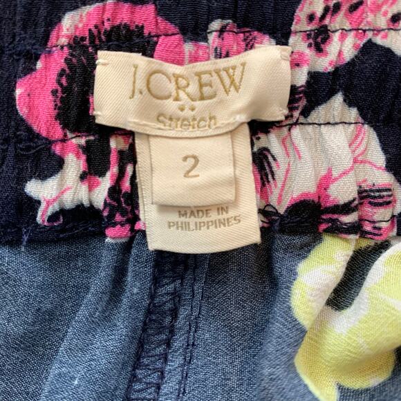 J. Crew Factory Navy Floral Print Drawstring Pants Size 2 - Picture 5 of 5